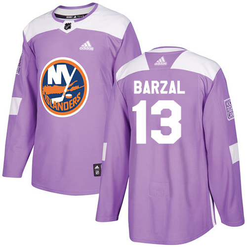 Adidas Islanders #13 Mathew Barzal Purple Authentic Fights Cancer Stitched Youth NHL Jersey